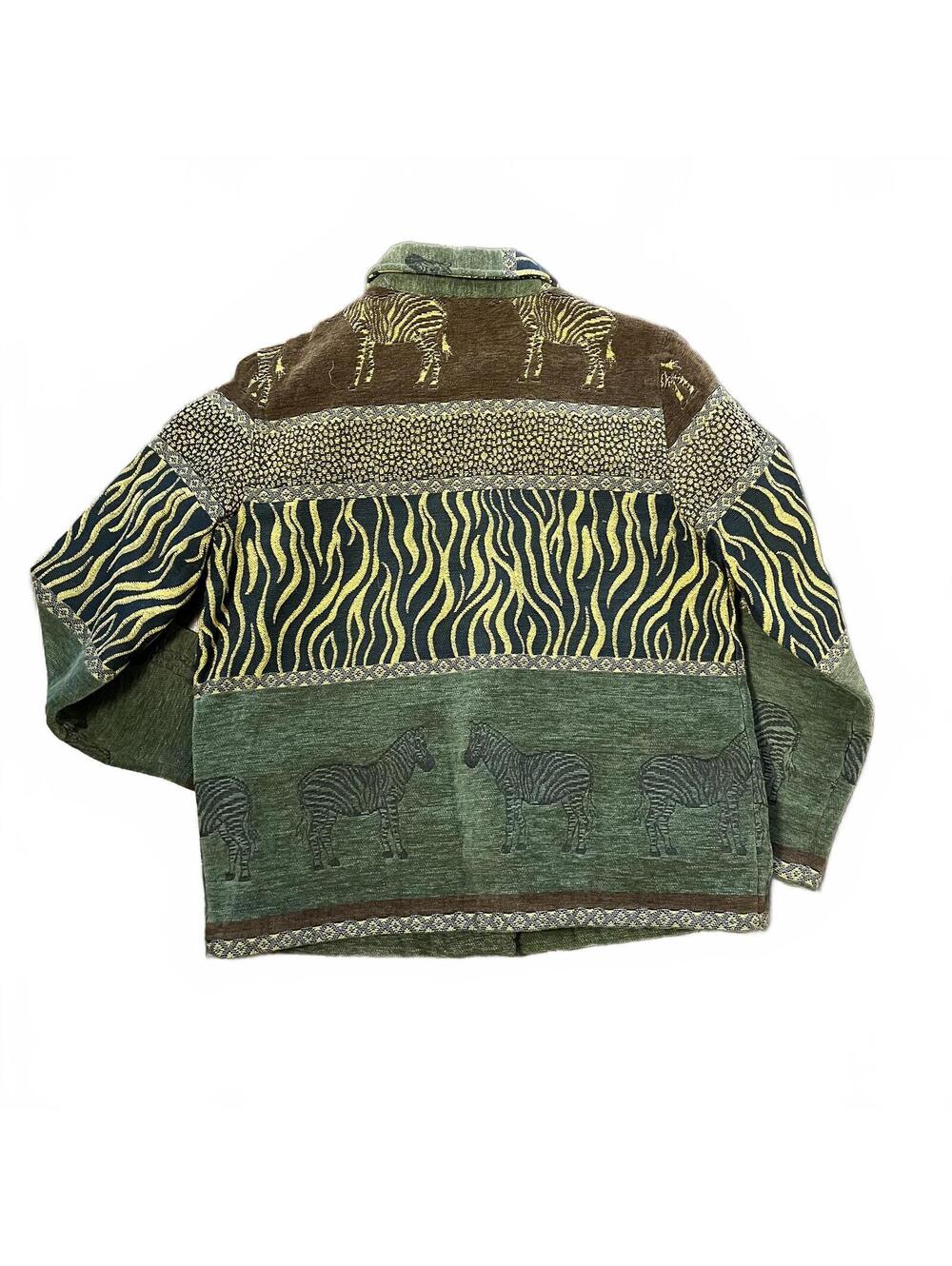 Breckenridge Petite M Women's Tapestry Button-Up Jacket Zebra - Picture 2 of 4